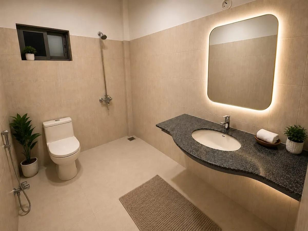 Clean modern bathroom